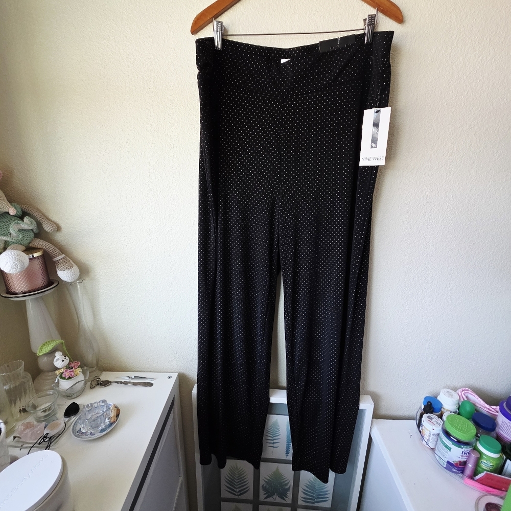 Nine West Black Wide Leg Pants 2X